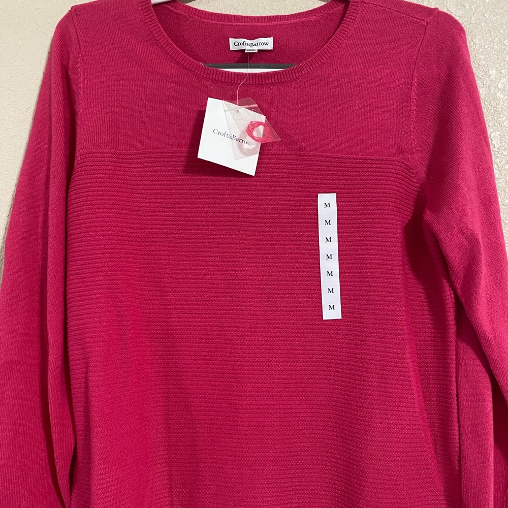 NWT Croft & barrow pink  sweater for women size medium